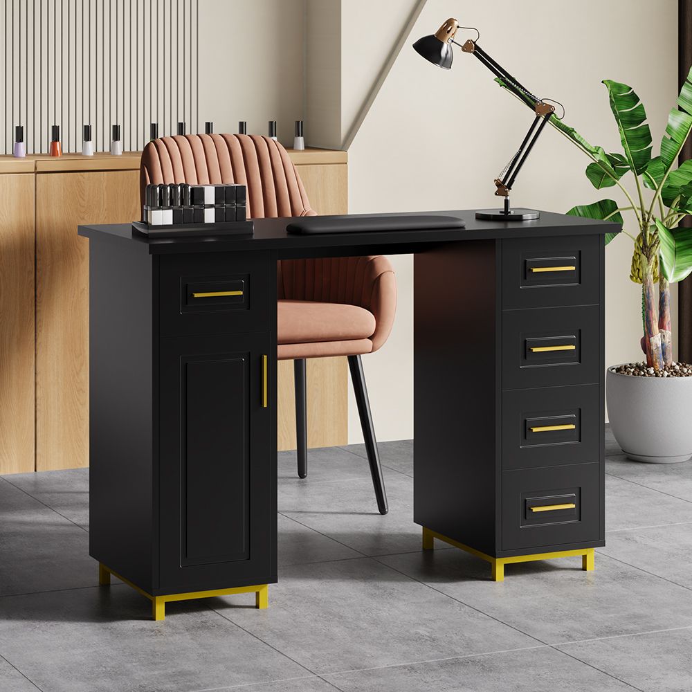 Living and Home Manicure Table with 1 Cabinet and 5 Drawers