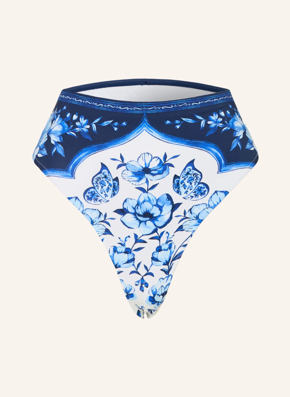 FARM RIO High-Waist-Bikini-Hose PORCELAIN GARDEN