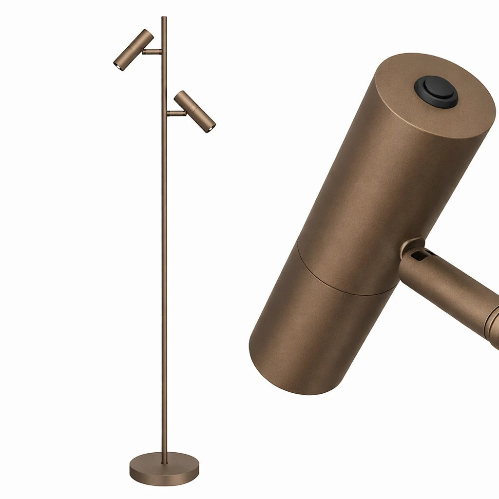 Freelight vloerlamp Undici - 2 lichts - 22 x 150  cm - brons