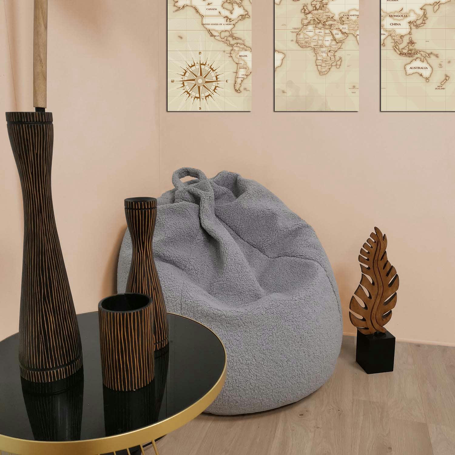 - Poire intérieur en polyester wild 70 x 90 cm gris