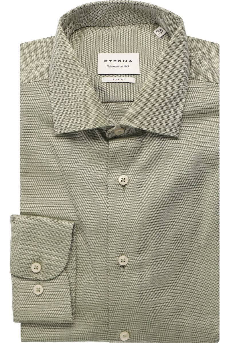 ETERNA Slim Fit Hemd grün, Strukturiert