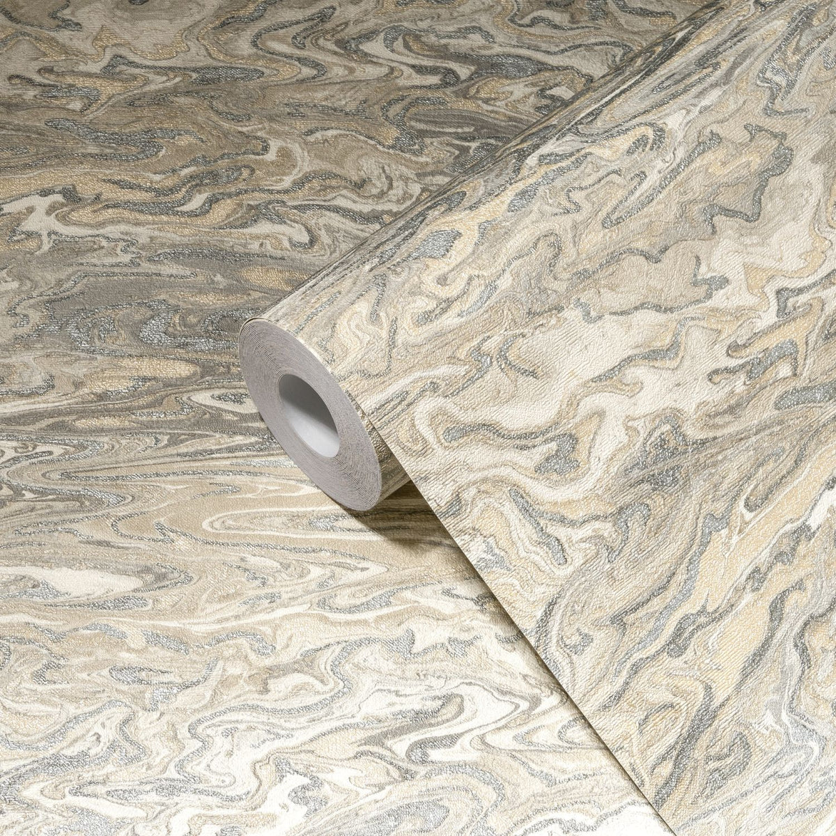 Livingwalls behang figuratief motief beige, zilver en crème - 53 cm x 10.05 m - AS-383581
