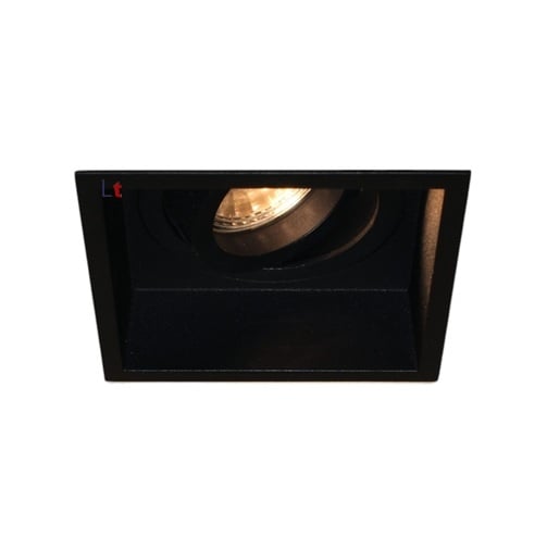 Artdelight Inbouwspot Rex Vierkant Zwart GU10 Verdiept Kantelbaar
