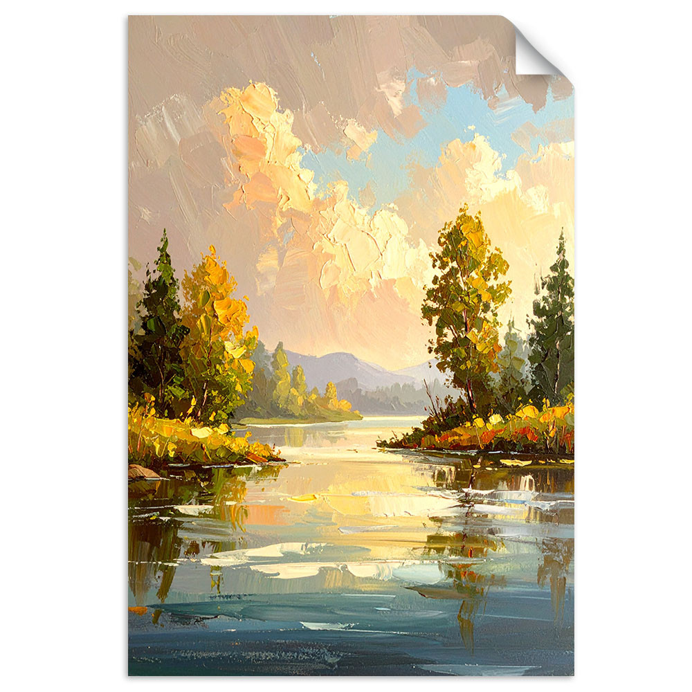 Naklejka na ścianę Feeby Jezioro Drzewa Pejzaż Natura 20x30