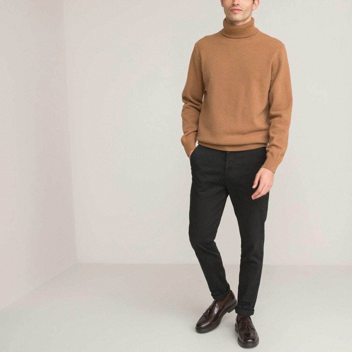 Pull col roulé Signature en Lambswool