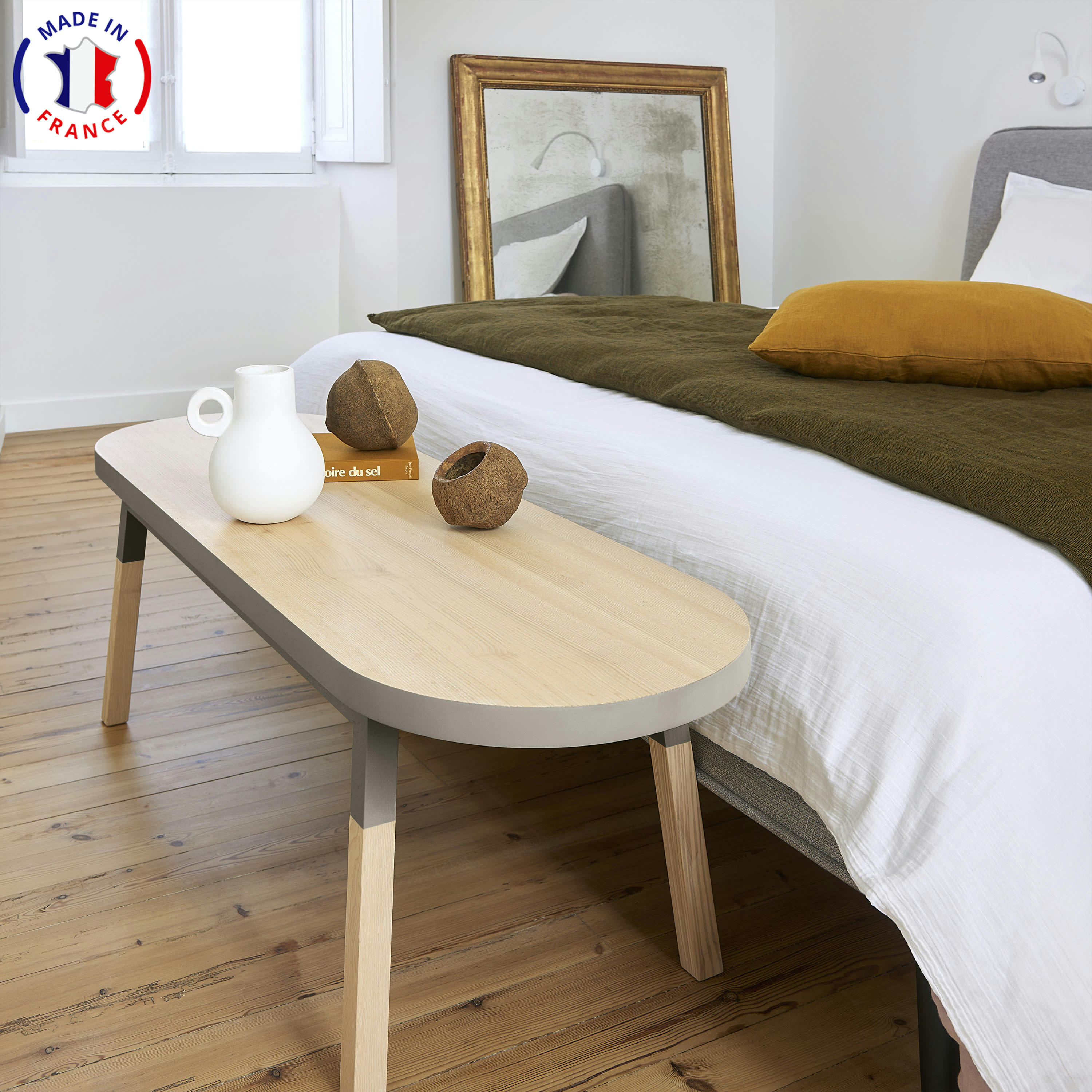 EGEE - Bout de lit banc 140 cm, 100% frêne massif