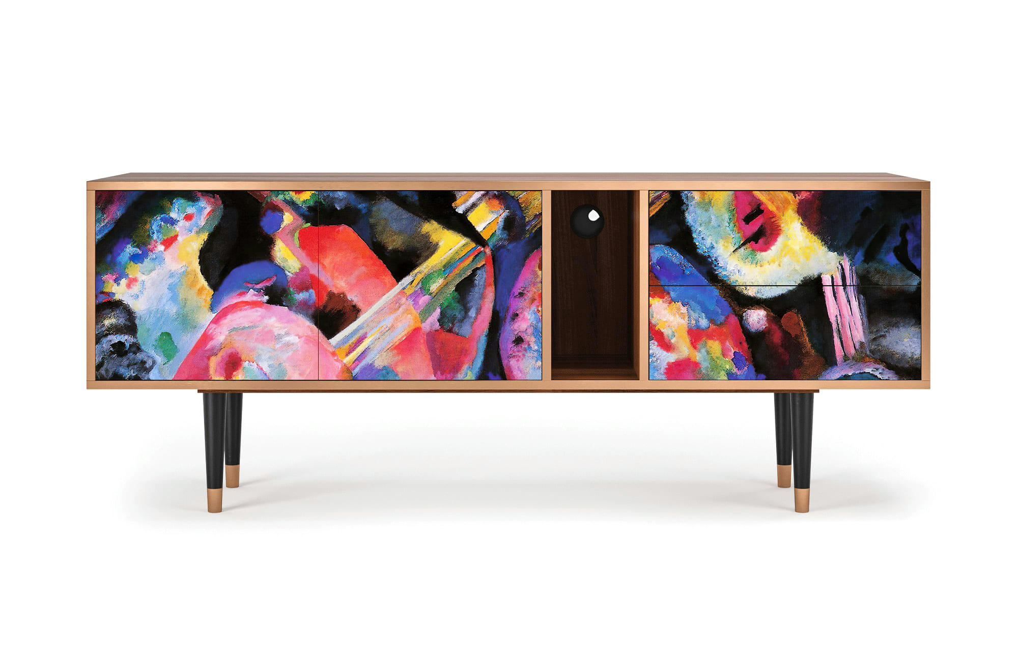 KANDINSKY - Meuble TV  multicolore 2 tiroirs et 2 portes L 170 cm