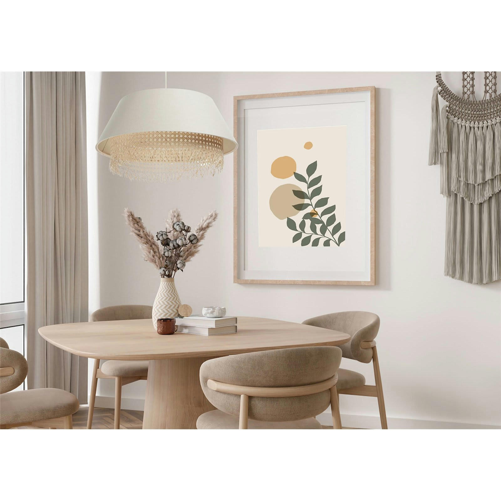 SENSEI - Suspension Rotin Blanc 50x50x26 cm