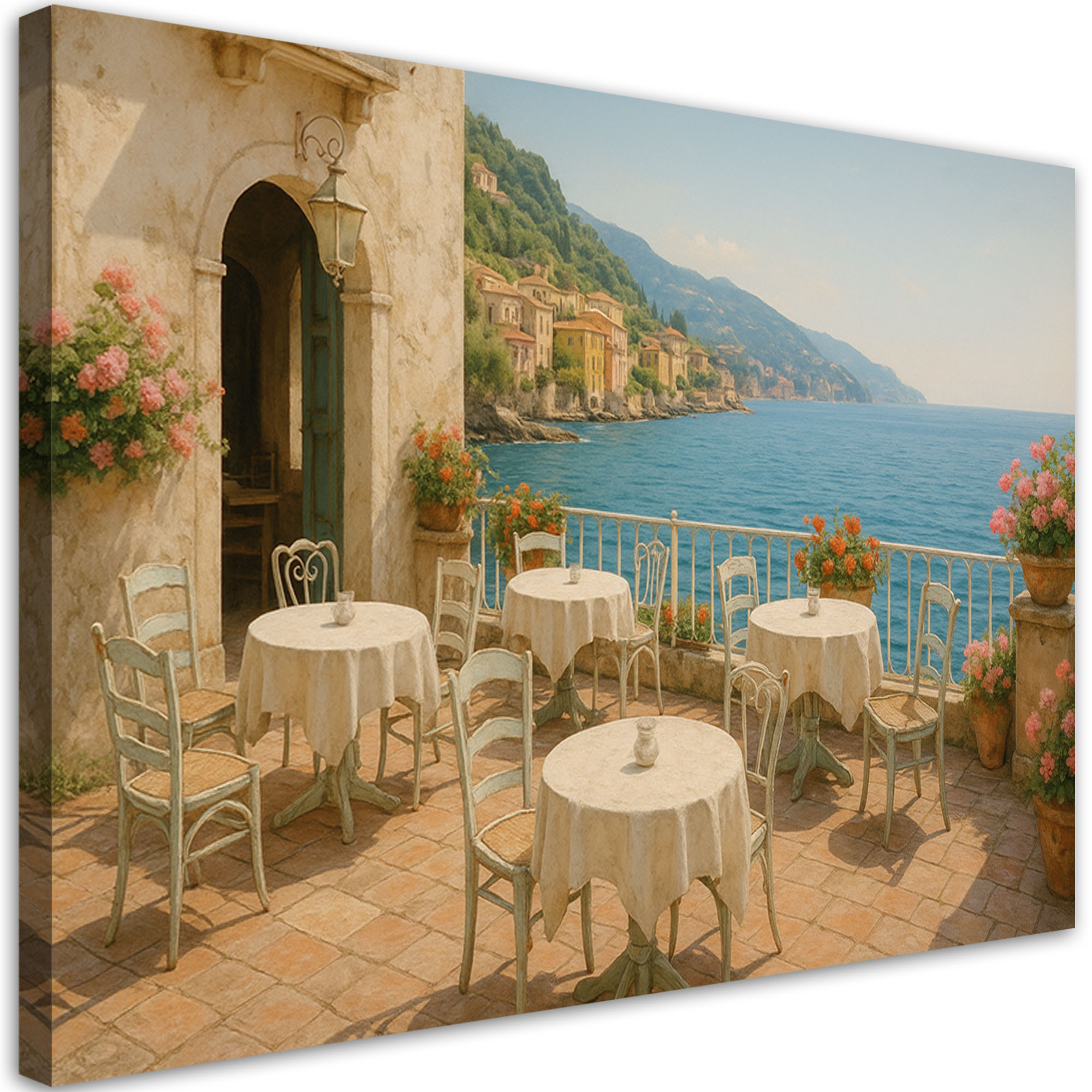 Obraz do salonu sypialni, Widok na morze w stylu Shabby Chic 30x20