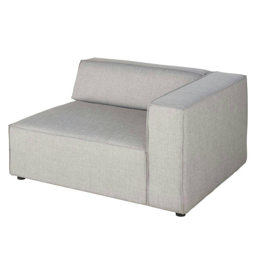Fakir - Accoudoir d'angle droit pour canapé modulable gris