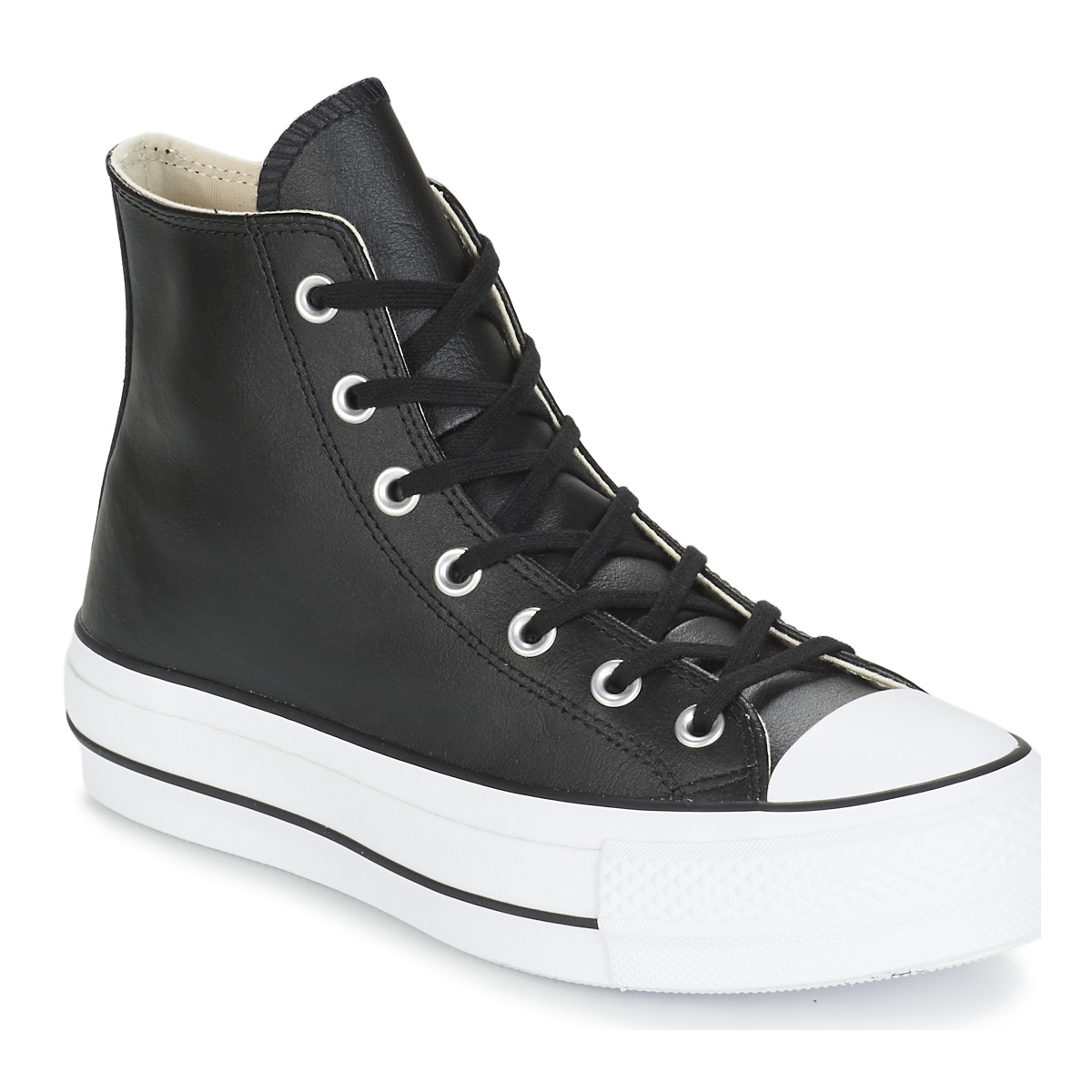 Converse - CHUCK TAYLOR ALL STAR LIFT CLEAN LEATHER HI - Black