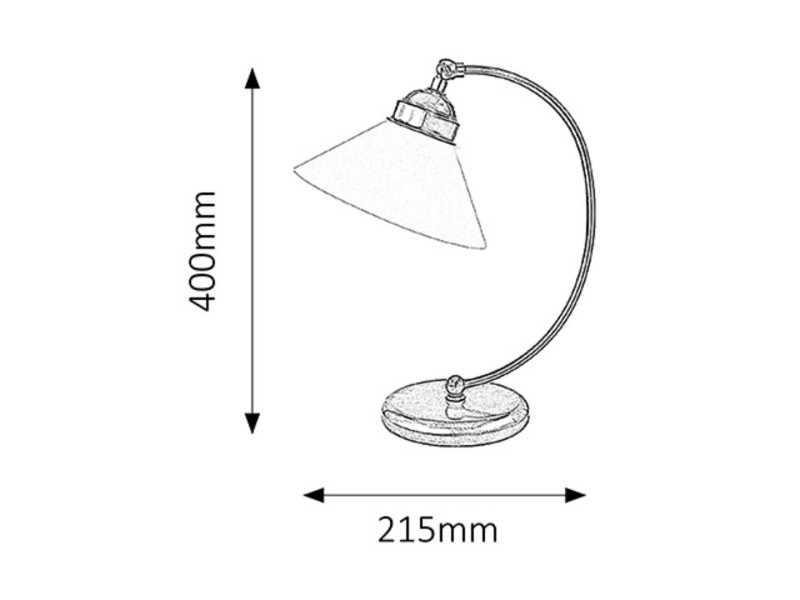 Lampka biurkowa retro biały i brąz Marian 1xE27x60W wys:39cm Rabalux