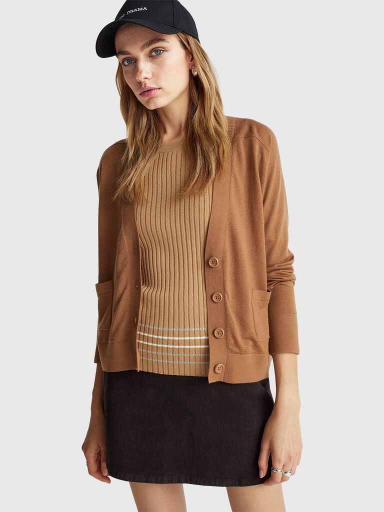 Cardigan in pure Merino wool