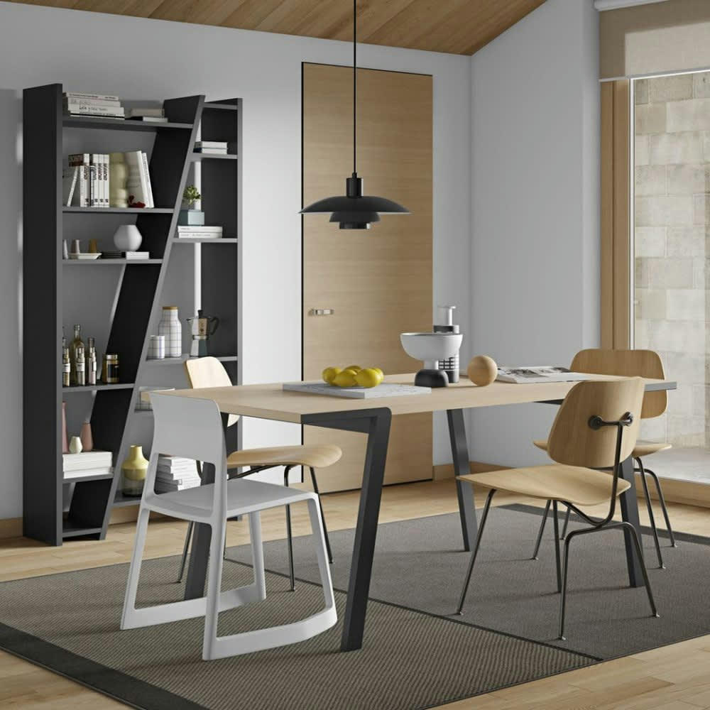 DELTA - Bibliothèque effet bois noir laqué