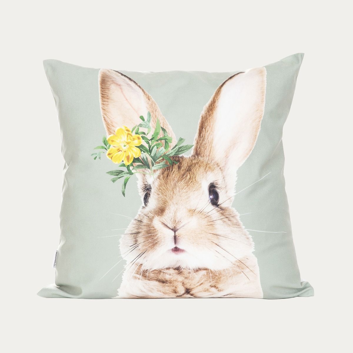 Poszewka BRUCE z motywem królika pistacjowa 45x45 cm