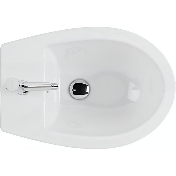 Bidet Easy céramique traditionnelle SANINDUSA pose au sol avec trous pour abattant blanc