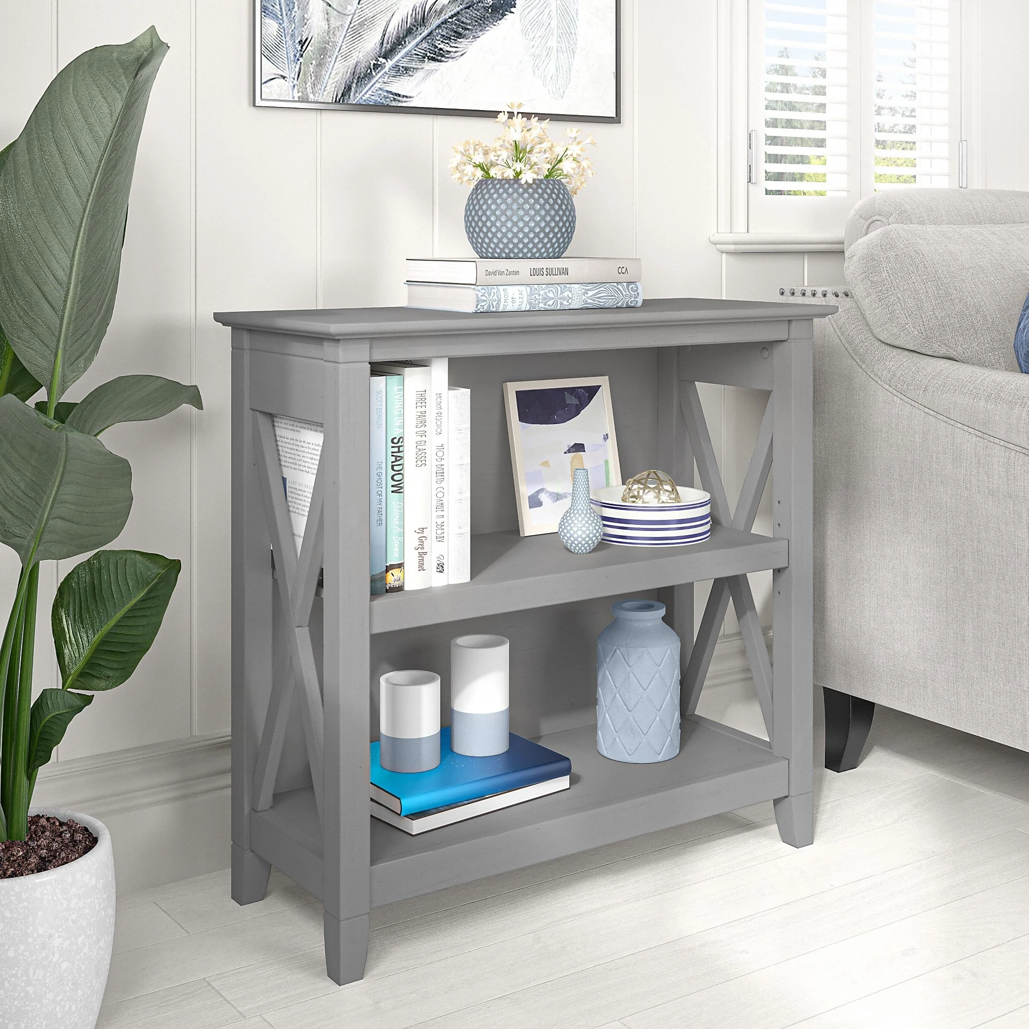 Key West Small 2 Shelf Bookcase by Bush Furniture