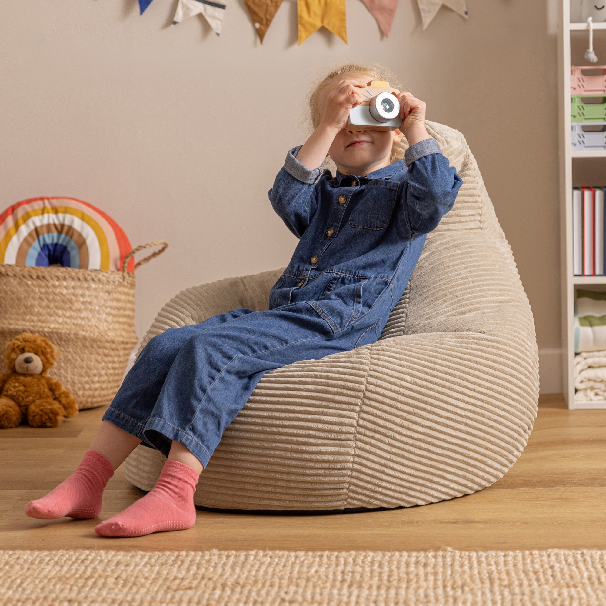 icon Dalton Kinderzitzak - Ribfluweel - Beige