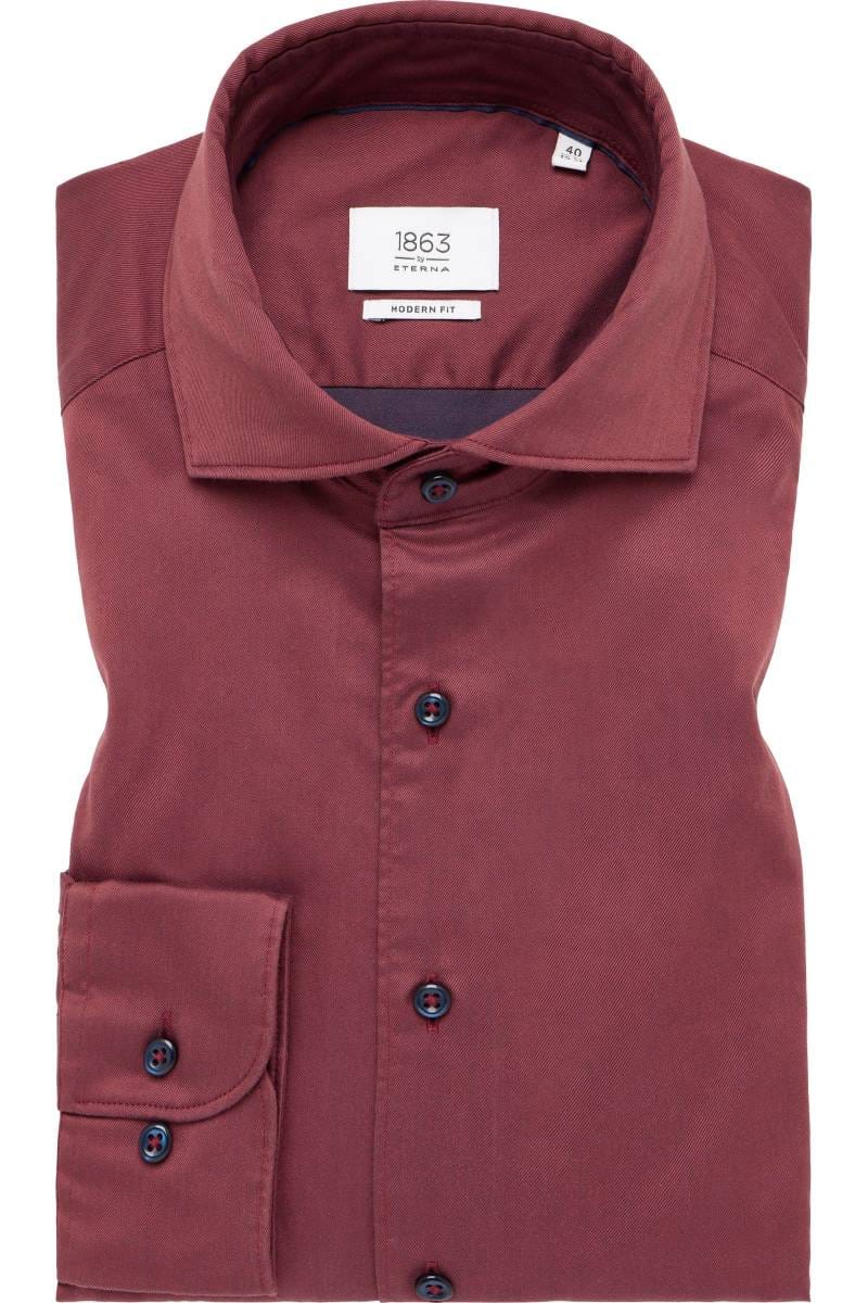 ETERNA 1863 Soft Tailoring Modern Fit Hemd bordeaux, Einfarbig