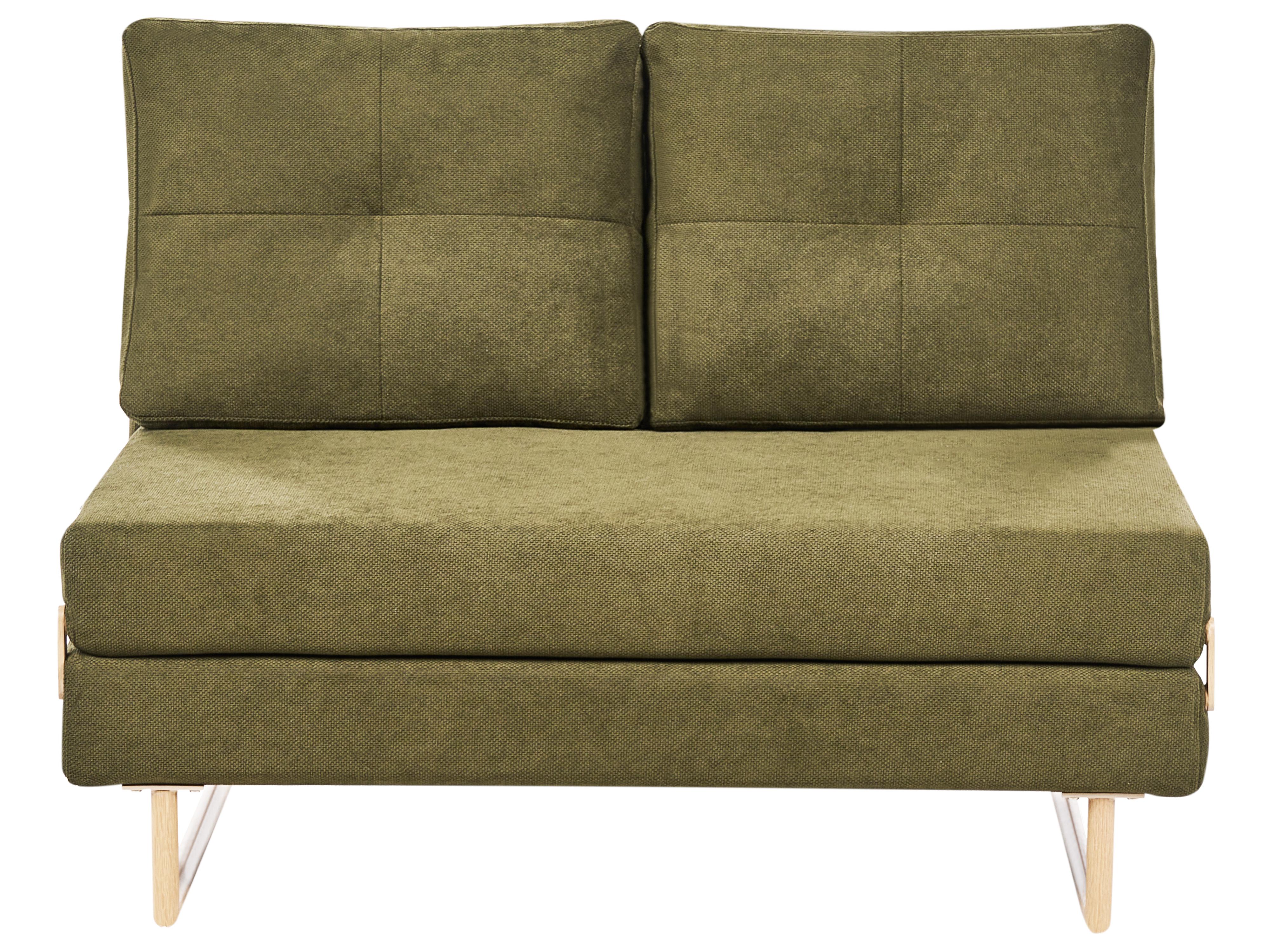 Sofa Bed 2 Seater JERSLEV Fabric Green