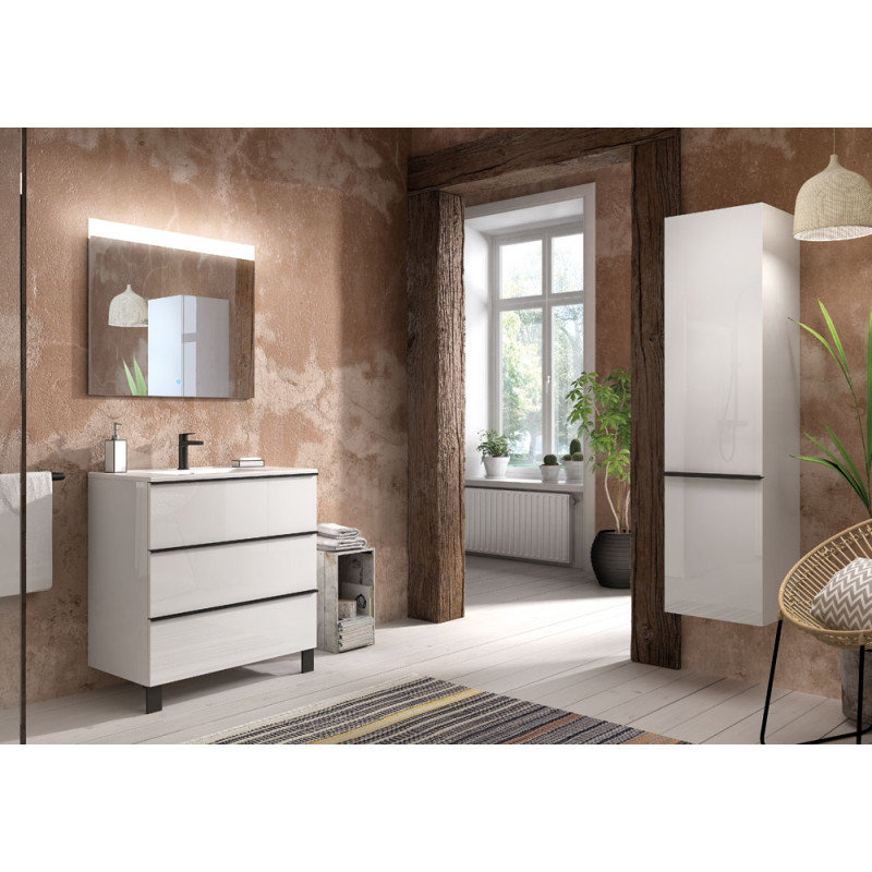 Colonne de salle de bain Santiago 40 cm blanc alpin brillant ALLIBERT