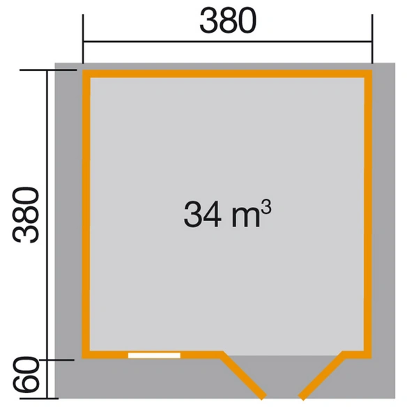 Gartenhaus »136 Gr.2«, Holz, BxHxT: 460 x 262 x 380 cm (Außenmaße inkl. Dachüberstand)