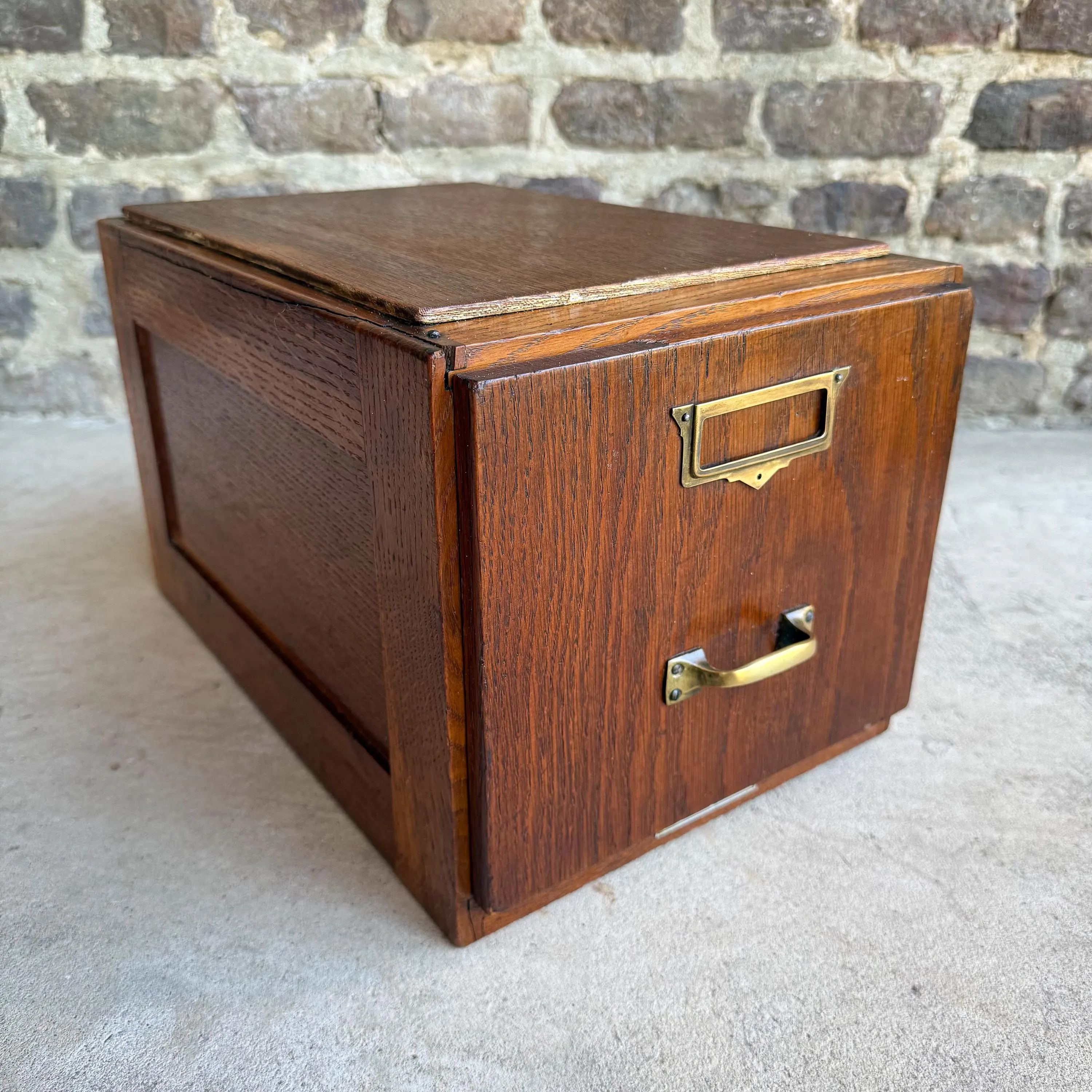 Antique Vintage 30s 1930s German Simon Van Doornik & Co Hamburg File Archive Cabinet Chest Box of Drawers Furniture Decor Brown