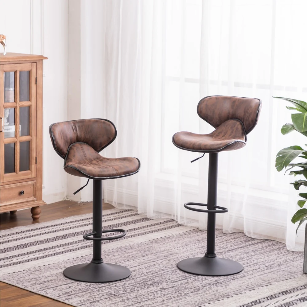Carbon Loft Medway Weathered Airlift Adjustable Swivel Barstool (Set of 2)