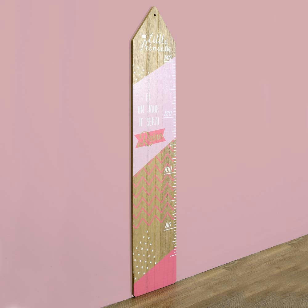 - Toise en bois rose fuchsia et blanc