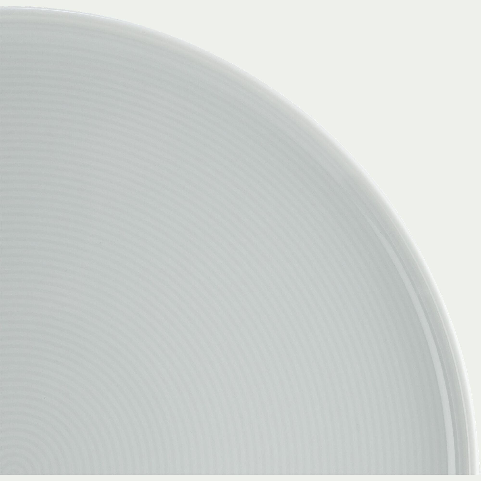 ELIO - Assiette plate spirale en porcelaine D26cm - blanc
