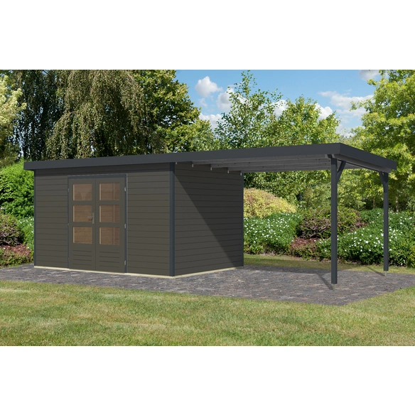 Gartenhaus »Haby 7 B«, BxHxT: 693,5 x 219 x 240 cm (Außenmaße inkl. Dachüberstand), Wandstärke 28 mm