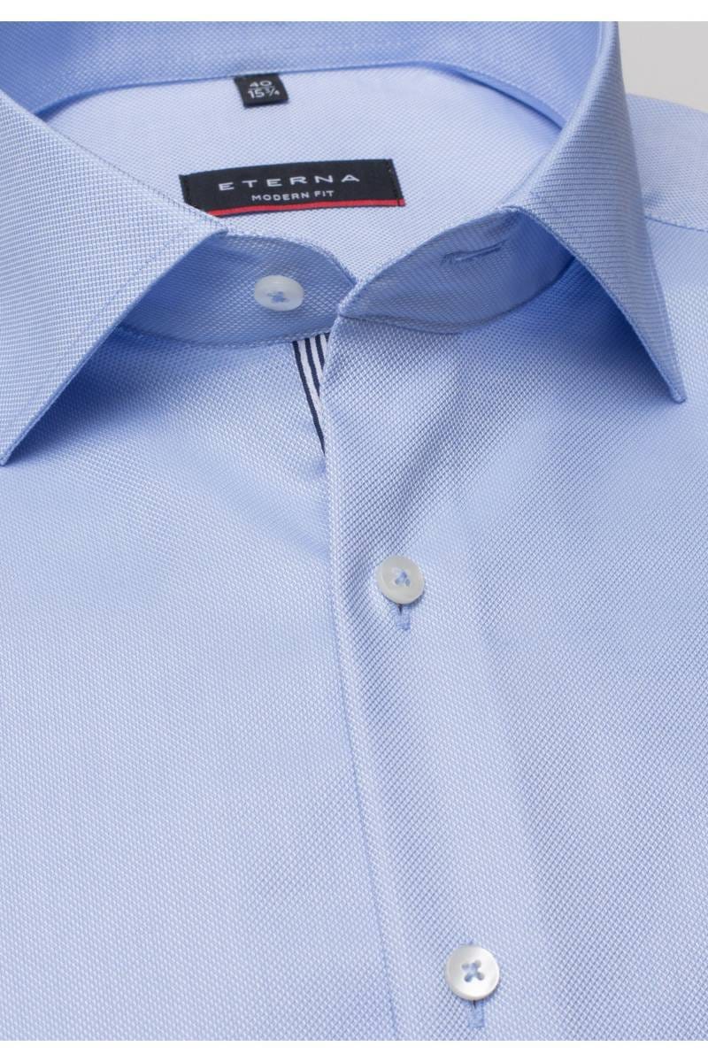 ETERNA Modern Fit Hemd hellblau, Strukturiert