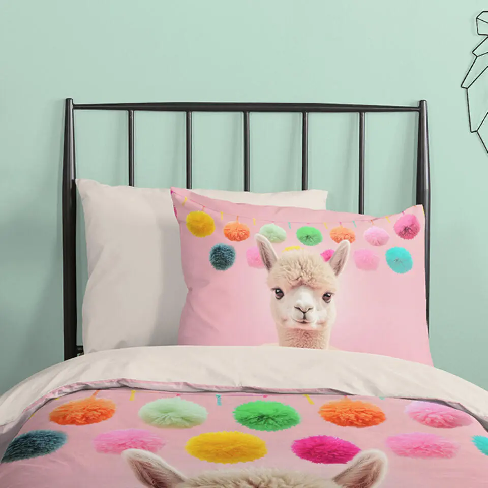 Pure dekbedovertrek alpaca - 1 persoons 140x200/220 cm - Roze - Microvezel