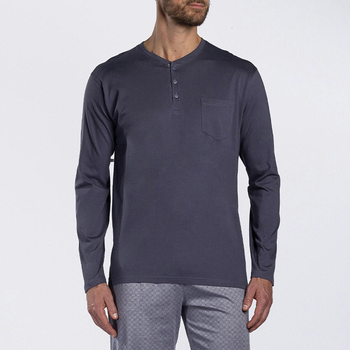 Pyjama long coton mercerisé