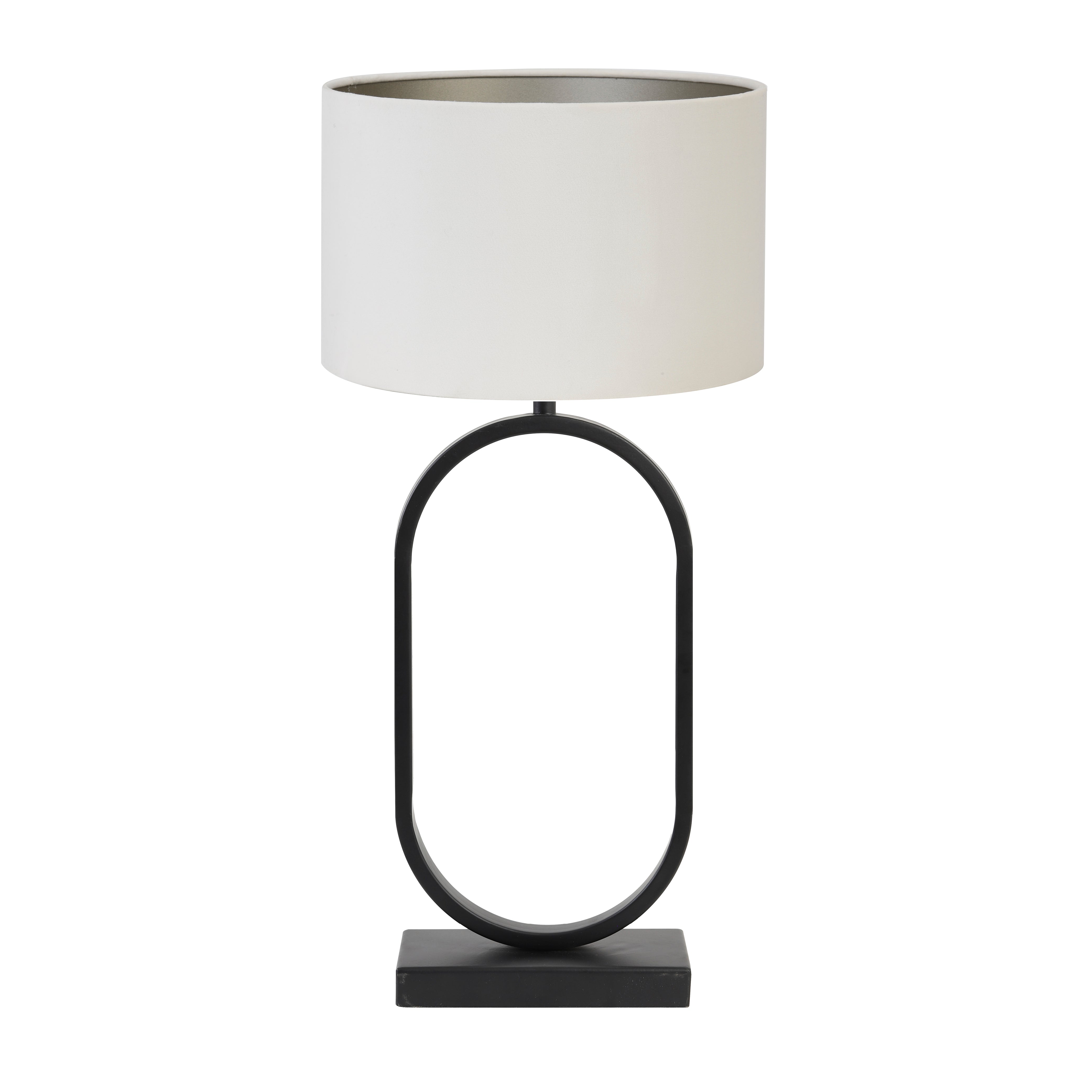 Light & Living tafellamp Jamiri/Velours - zwart, wit - 30x30x67cm