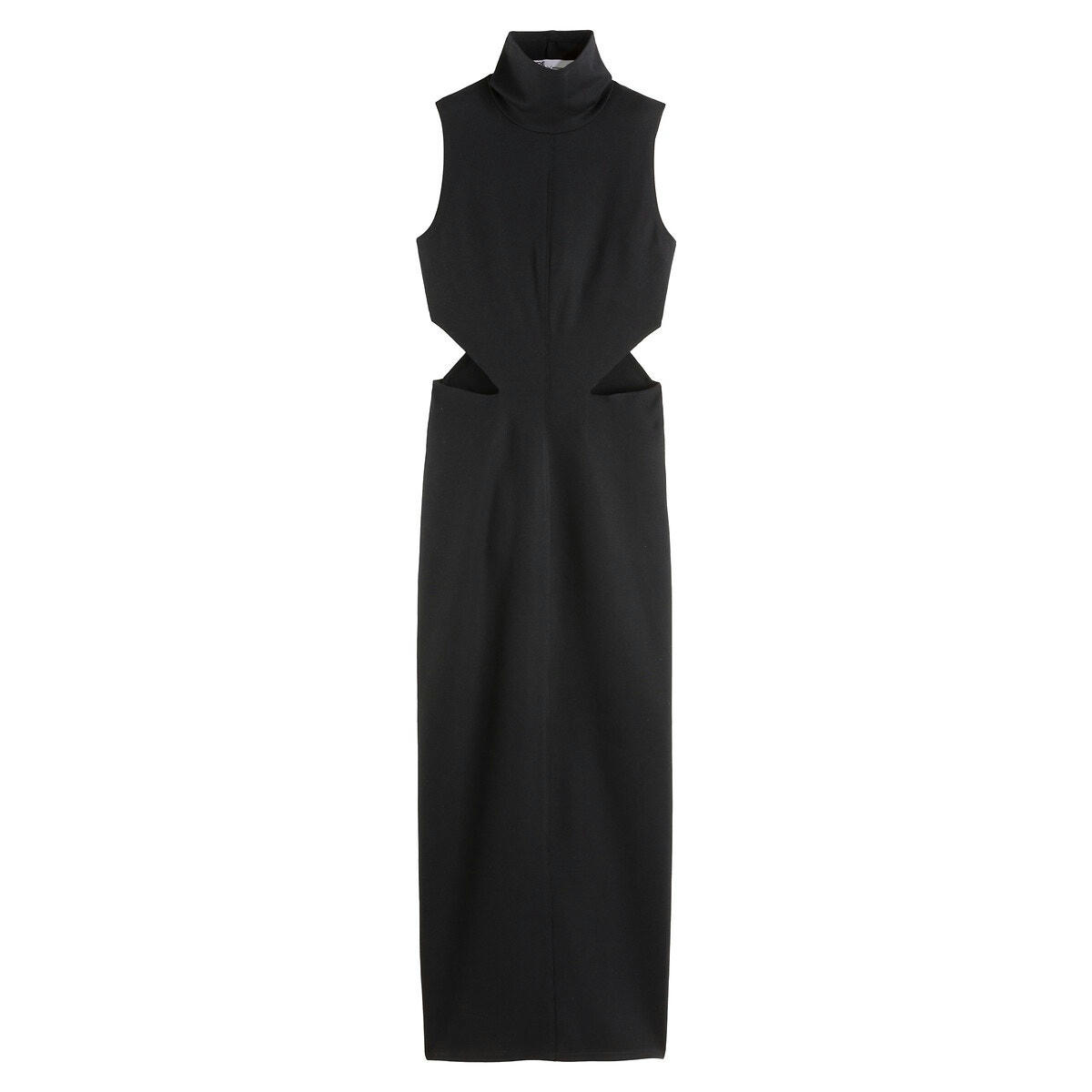 Robe longue, col montant, sans manches