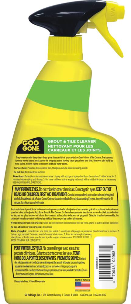 Goo Gone Grout & Tile Cleaner Spray, 828-mL