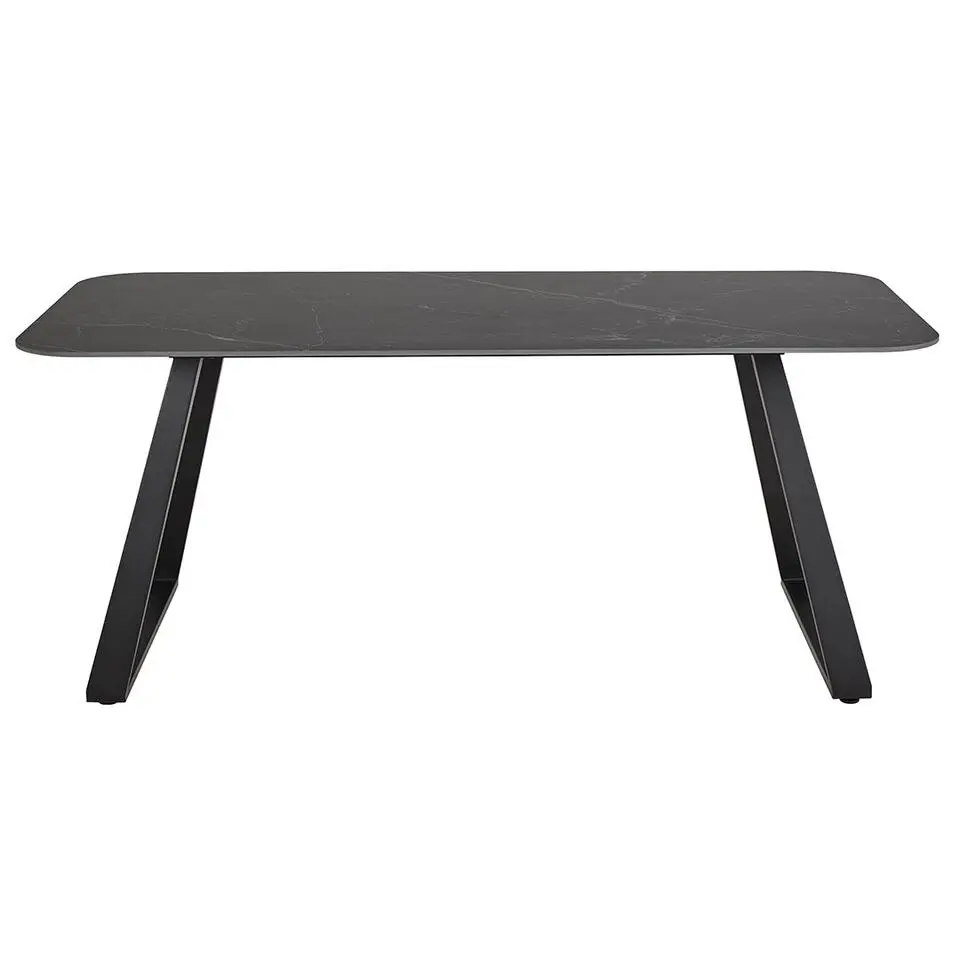 Hioshop Antalya eetkamertafel 90x180cm zwart