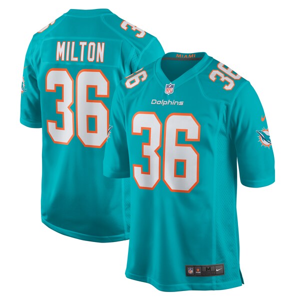 Mark Milton Miami Dolphins Nike Game Jersey - Aqua