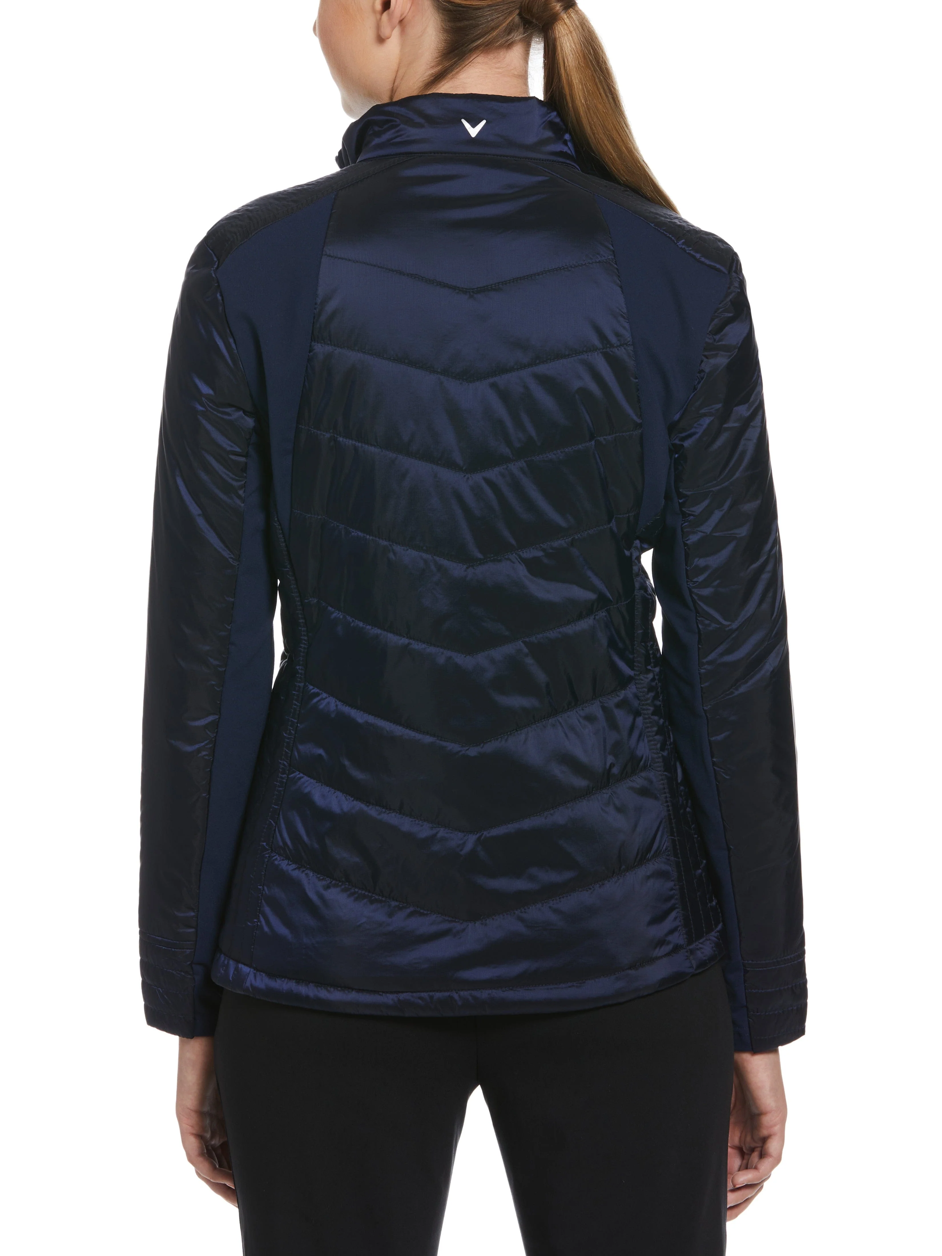 Womens Quilted Golf Jacket with Multi-Needle Stitching