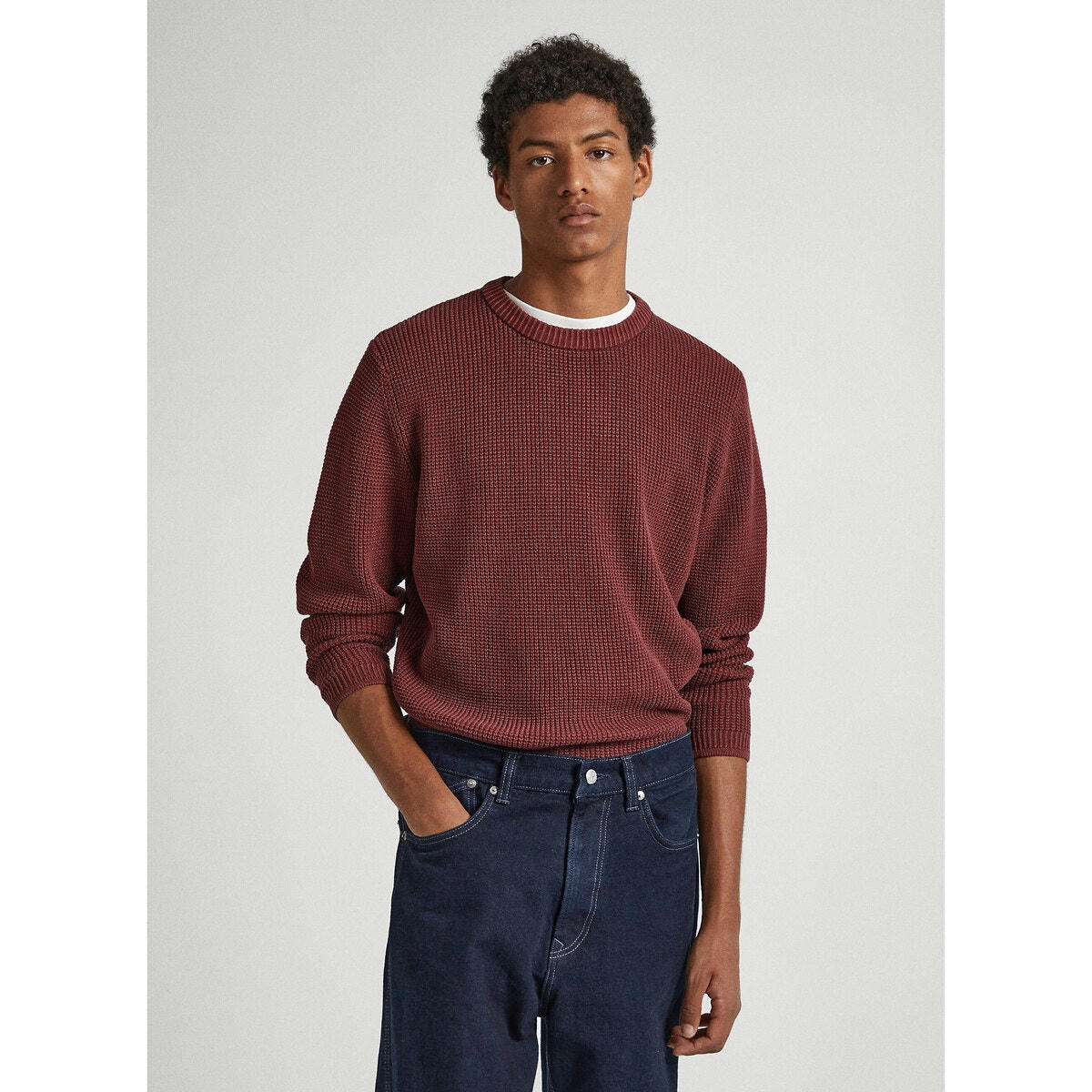 Pull col rond maille structurée Dean