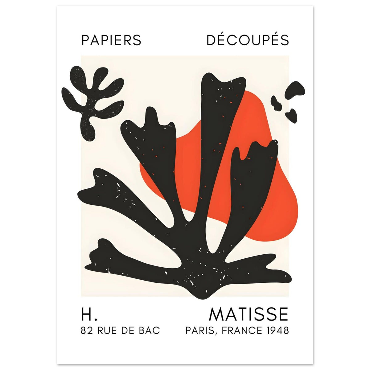Artfulprints Poster Matisse – Abstract bloom black  - 50x70 cm - Zwart