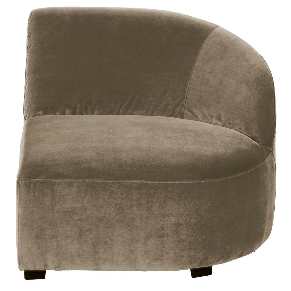 Virgile - Accoudoir droit pour canapé modulable en velours beige