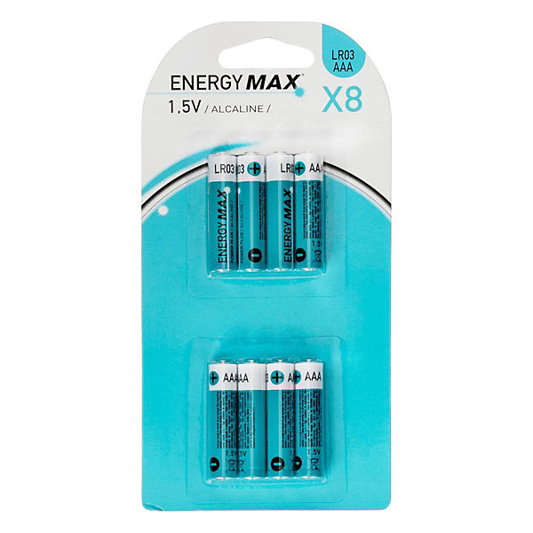 Lot de 8 piles alcaline LR03 - Bleu- 5five