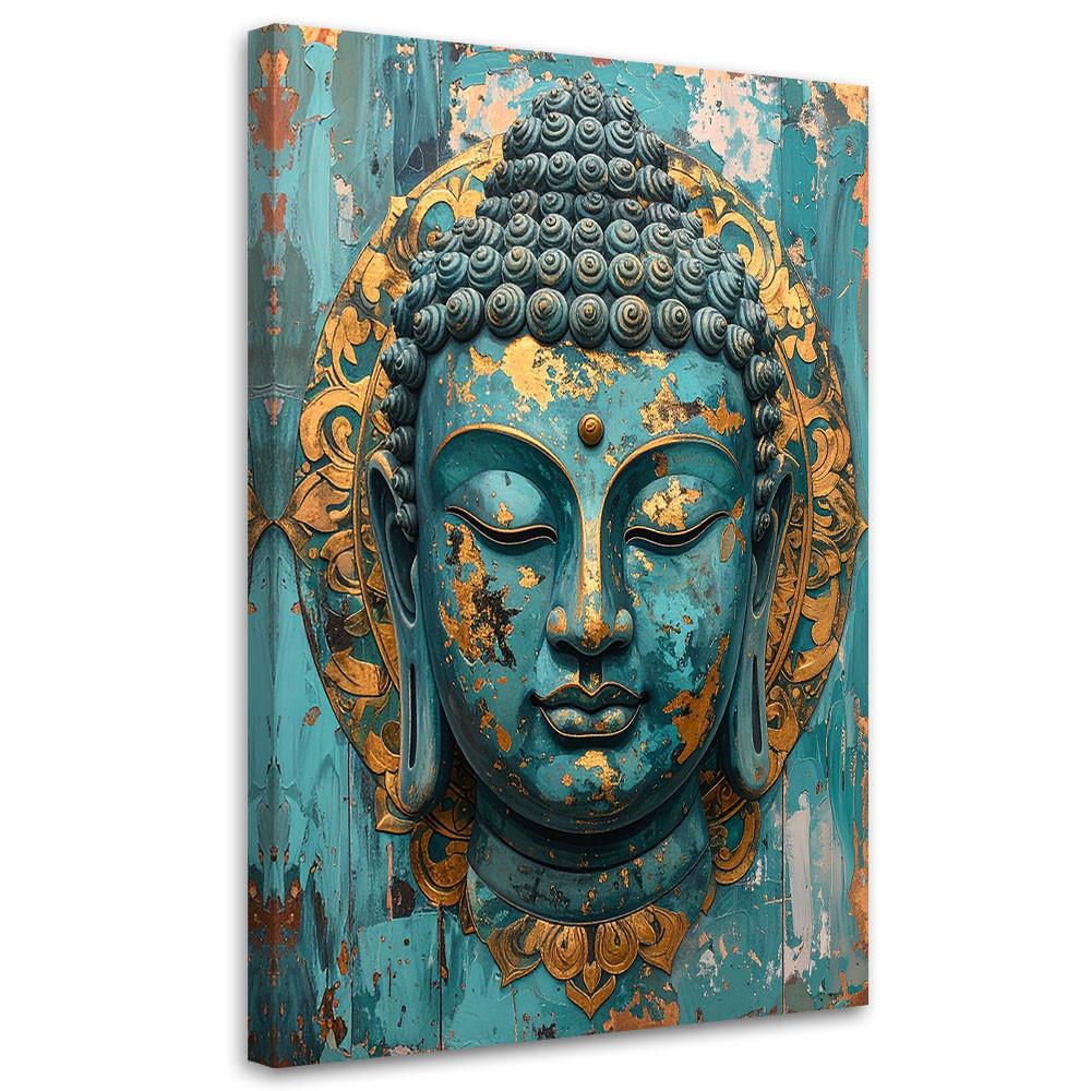 Obraz do salonu sypialni biura loftu, Turkusowy Budda Zen Spa Orient 20x30
