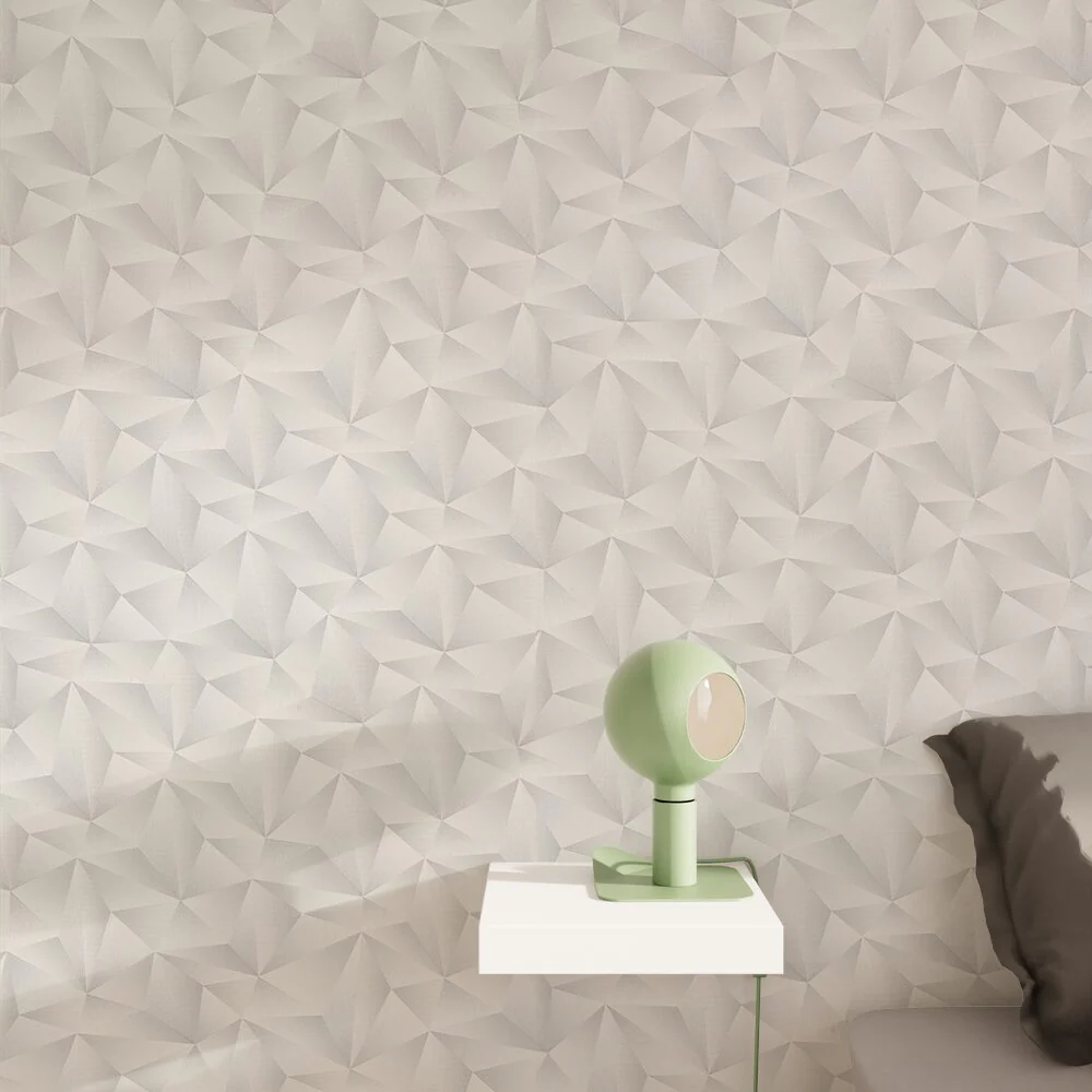 Papier peint intissé ZENITH coloris blanc perlé