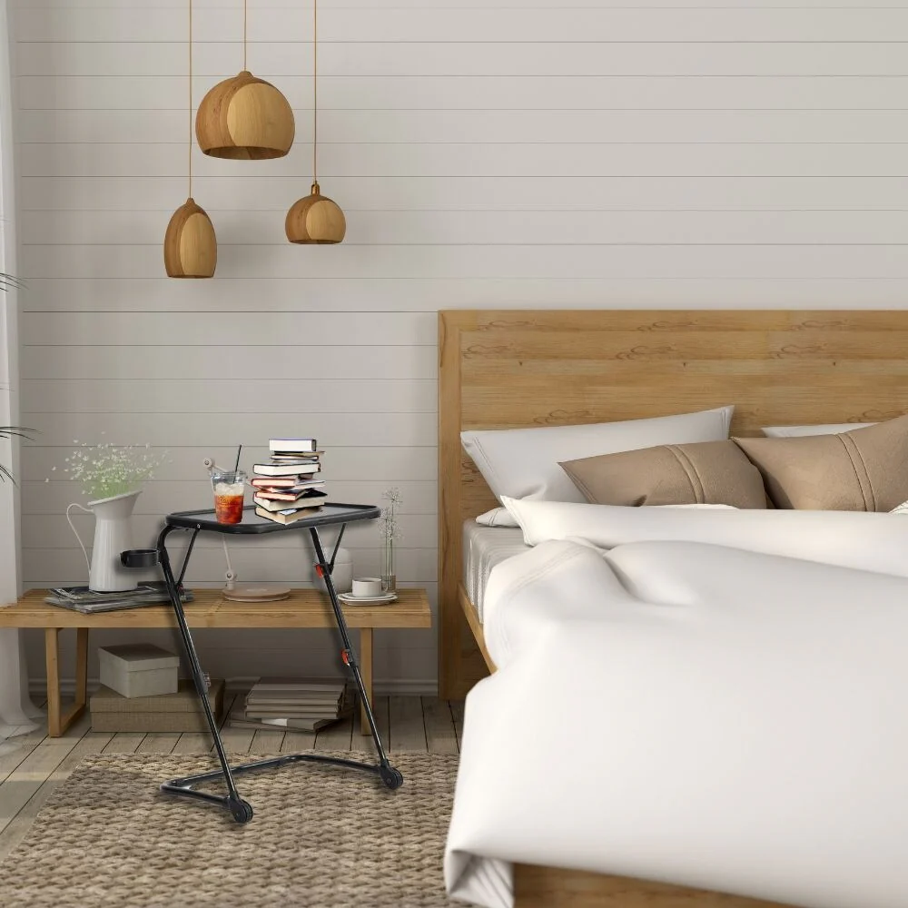 TV Tray Table Desk with Cup Holder Adjustable Folding for Home, Office,Foldable, Portable, Stable, Llghtwelght, Storage