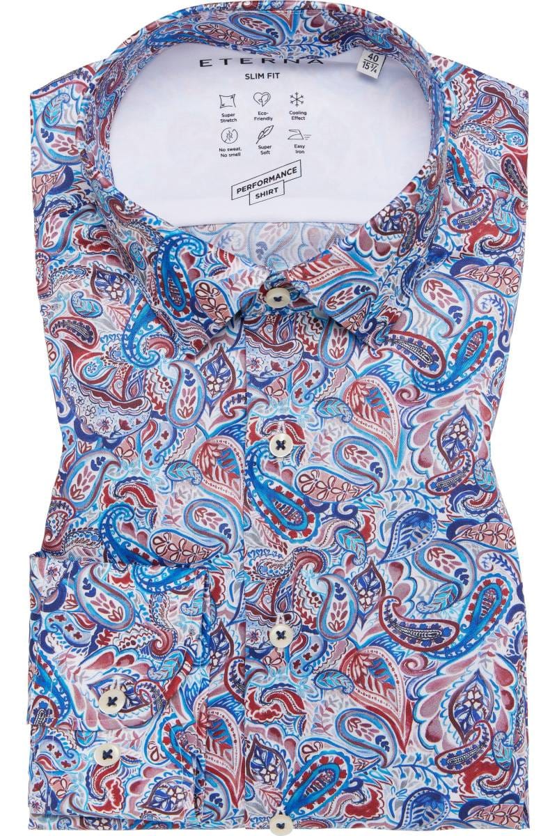 ETERNA Performance Slim Fit Tencel Hemd rosa, Bedruckt