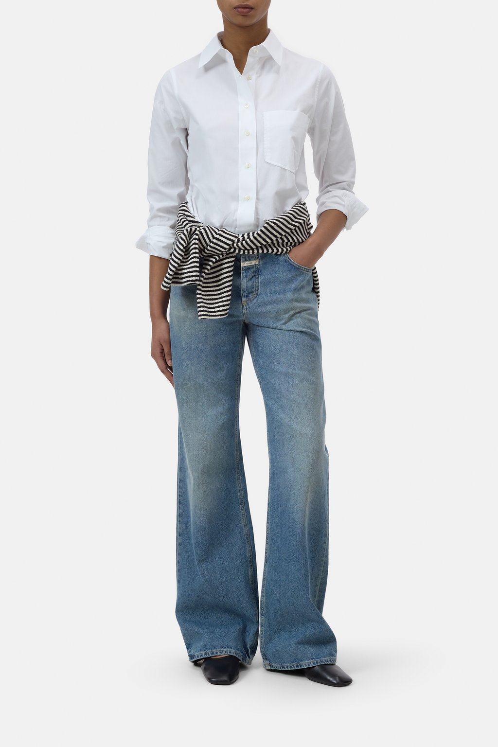 Bio-Baumwoll-Bluse mit Spitzen-Details