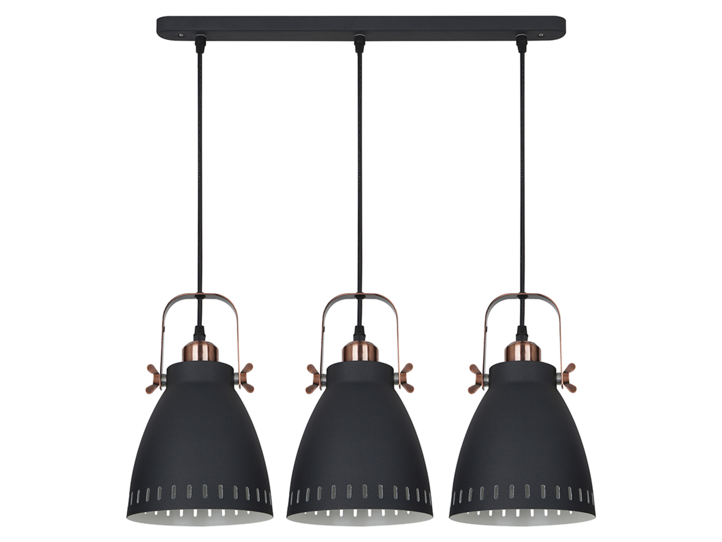 Lampa wisząca Franklin 3-punktowa stalowa grafitowa